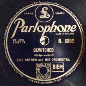 Bill Snyder And His Orchestra - Drifting Sands / Bewitched (Shellac, 10")